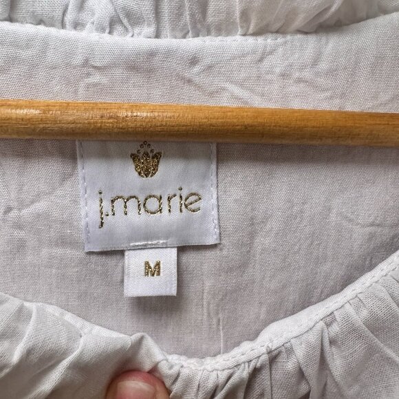 NWT J Marie embroidered Tiered Noel Dress size Medium Retail $128 White - Picture 5 of 8